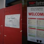 two_conferences_sibsyd_tedx_sydney entrance greetings for sibsyd and tedx sydney